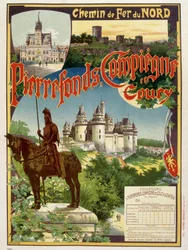 Pierrefonds, Compiègne and Coury - G. Fraipontによるフランス国有鉄道の広告ポスター