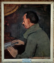 フランスの画家、モーリス・ユトリロ (1883-1955) の肖像画。 ジョルジュ・カルス (1882-1955) の絵画、20 世紀。 キャンバスに油彩。 薄暗い: 0.56 X 0.47m。 リヨン。 美術館。 気をつけろ！ この作品の使用は、第三者の承認要求または追加の対象となる場合があります