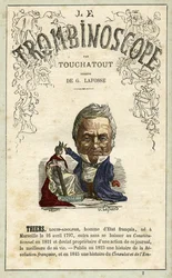 レオン＝シャルル・ビエンヴニュの風刺政治雑誌『トロンビノスコープ』からのアドルフ・ティエ（1797-1877）の挿絵。
