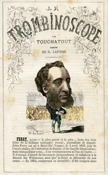 FERRY Jules Francois Camille Ferry (1832-1893). Leon-Charles Bienvenuによる政治風刺定期刊行物 "Le Trombinoscope "の挿絵。