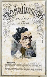ヴィクトール・アンリ・ロシュフォール（1831年～1913年）、レオンシャルル・ビエンヴニュによる風刺政治雑誌『トロンビノスコープ』の挿絵。