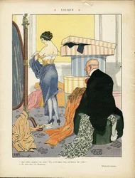ジョルジュ・ルネック（1881-1940）によるイラストレーション（『ル・リール』誌、06/07/12号） - ロジック - ファッション、帽子、内部建築、富裕層の生活 - 女性