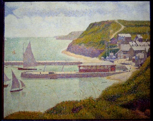 Port en Bessin, before port, maree haute ジョルジュ・スーラ(1859-1891)の絵画 1888 Sun.0,67x0,82 m パリ、オルセー美術館