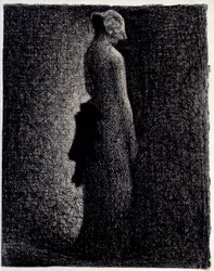 黒い結び目 ジョルジュ・スーラ（1859-1891）の鉛筆画 1882年頃 薄さ0.31 x 0.23 m パリオルセー美術館