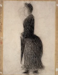 日傘を持つ女性;傘を持つ女性、1883年