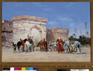 無題 ブレイクには、砂漠のオアシスの源があります。 ジョルジュ・ワシントン (1827-1910) の絵画 必須の言及: コレクション財団は、マルセイユのプロヴァンスを尊重します