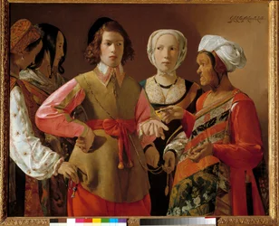 占い師 ジョルジュ・ド・ラ・トゥール(1593-1652)の絵画 1630年頃 Sun.1,01x1,23 m ニューヨーク。メトロポリタン美術館