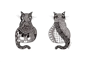 猫のカップル、2015年（ブリストルボードにインク）