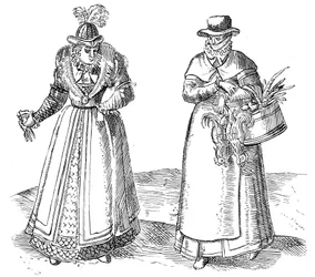 英国の田舎の女性と宮廷の女性、1572