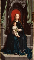 チェルヴァラ祭壇画の中央パネルに描かれた「子連れの聖母」または「葡萄の聖母