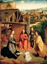 キリスト降誕、1490年頃、Gerard David (ca 1460-1523)作