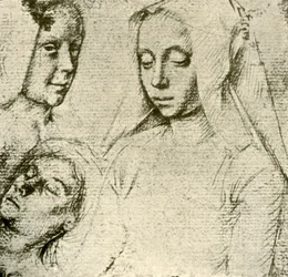 15世紀後半〜16世紀初頭、1908年の3人の女性の頭。
