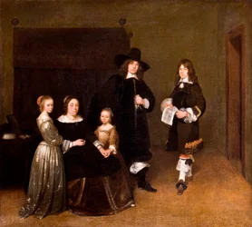 "家族の肖像」 Gerard Ter Borch (ou Terburg) le jeune (1617-1681) - 1656 - 油彩・キャンバス Dim 78x86,5 cm Hallwylska Museet, Stockholm