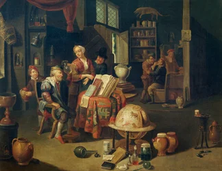 Charlatan、キャンバスに油彩、Gerard Thomas (1663-1721)、ベルギー