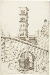 アウグストゥスのフォーラムとサンバシリオの塔のマルスウルトールとパンターニアーチの神殿