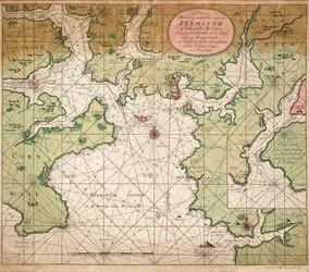 プリマス海峡の海図（グリーンヴィル・コリンズの1693年の英仏海峡海図より