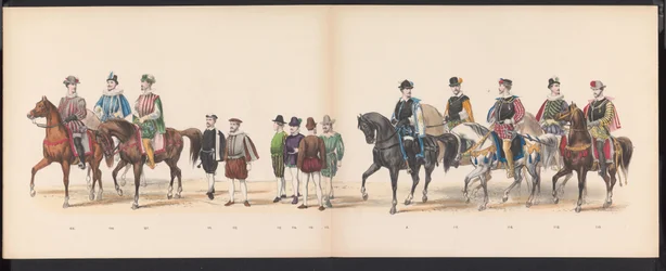 ライデン学生の仮面舞踏会、1870年（プレート9） 1870 年 6 月 7 日にライデン学生団のメンバーが開催した衣装を着た行進。