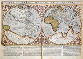 二重半球世界地図、1587