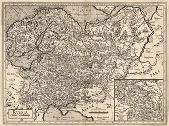 ロシア兼コンフィニス。 ロシアの地図、1587 年。