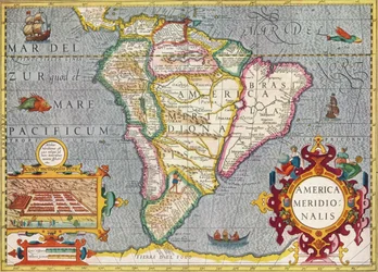 南アメリカアメリカメリディオナリス：ジェラルダスメルカトル図書、1633年、1936年