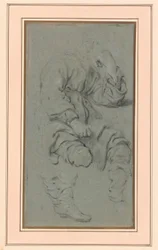 カルメル山の預言者エリシャとシュネムの女の絵の人物のための着席男性の習作 (国立博物館、ワルシャワ inv. M.Ob.551 MNW)