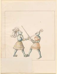 Freydal、The Book of Jousts and Tournament of Jousts and Tournament of Emperor Maximilian I: Combats on Foot (Jousts)(Volume III): プレート 158