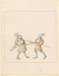 Freydal、The Book of Jousts and Tournament of Jousts and Tournament of Emperor Maximilian I: Combats on Foot (Jousts)(Volume III): プレート 148