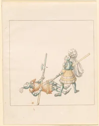 Freydal、The Book of Jousts and Tournament of Jousts and Tournament of Emperor Maximilian I: Combats on Foot (Jousts)(Volume III): プレート 145