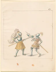 Freydal、The Book of Jousts and Tournament of Jousts and Tournament of Emperor Maximilian I: Combats on Foot (Jousts)(Volume III): プレート 146