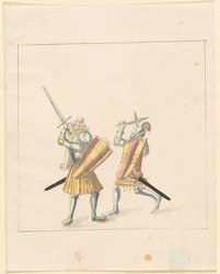 Freydal、The Book of Jousts and Tournament of Jousts and Tournament of Emperor Maximilian I: Combats on Foot (Jousts)(Volume III): プレート 155