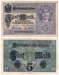 5マーク紙幣、1917年（rectoとverso）