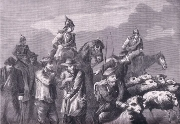 1890年頃、Cassell and Company Limited発行の『Cassells History of the War between France and Germany』に掲載された採集隊。