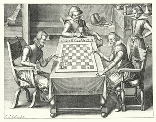 チェスのゲーム（彫刻