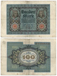 100マーク紙幣、1920（rectoおよびverso）