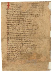 Das Spiegelbuchの一葉、中高ドイツ語、東シュヴァーベン地方、おそらくアウクスブルク、1470年代（紙にインク）