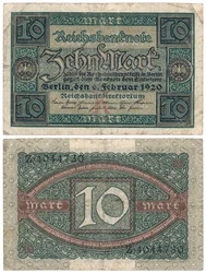 テンマーク紙幣、1920（rectoおよびverso）