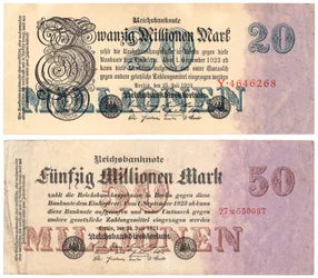 1925年、2千5千万枚のマーク紙幣