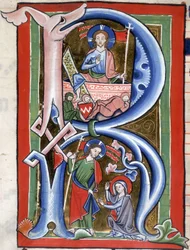 追加 16950 f.106v (詳細) キリストの生涯からのシーン (ベラム)
