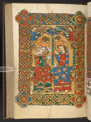 Add. 60629, f.56v、香炉を振る天使たちを伴う聖母戴冠