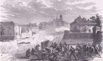 ル・ブルジェへの攻撃（Cassells History of the War between France and Germany, published by Cassell and Company Limited, c.1890 (litho)