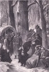 雪の中のビバーク（Cassells History of the War between France and Germany, published by Cassell and Company Limited, c.1890 (litho)