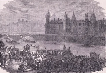 負傷者を連れてくる カッセル・アンド・カンパニー・リミテッド発行のCassells History of the War between France and Germany, c.1890 (litho)