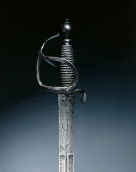 1700～1730年頃の騎兵隊の剣（スチール、ワイヤーグリップ