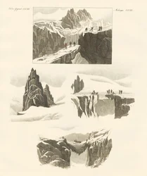 ブラン山の登頂について（彩色済み彫刻