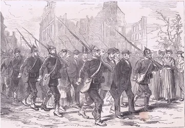 囚人のコンボイ（Cassells History of the War between France and Germany, published by Cassell and Company Limited, c.1890, litho
