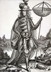 ジェラール・ヴァルク（1651-2-1726）による「漁師のための衣装」1690年頃（エングレーヴィング）
