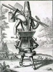 ジェラード・ヴァルク（1651/2-1726）が1690年頃に出版した「メイスンのための衣装」（エングレーヴィング）