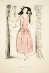 グンターのティードレス "Der Besuch"、1922年出版『Styl』より（ポショワール版画）