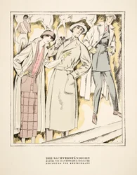 Stawropulos  Moldauer社製コートの広告「Die Sachverständigen」、Styl, pub.1922より（ポショワール版画）