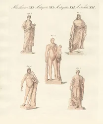 ギリシャ人とローマ人の神々（カラー彫刻